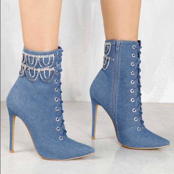 Lola Shoetique Demin Booties - Picture 1 of 5